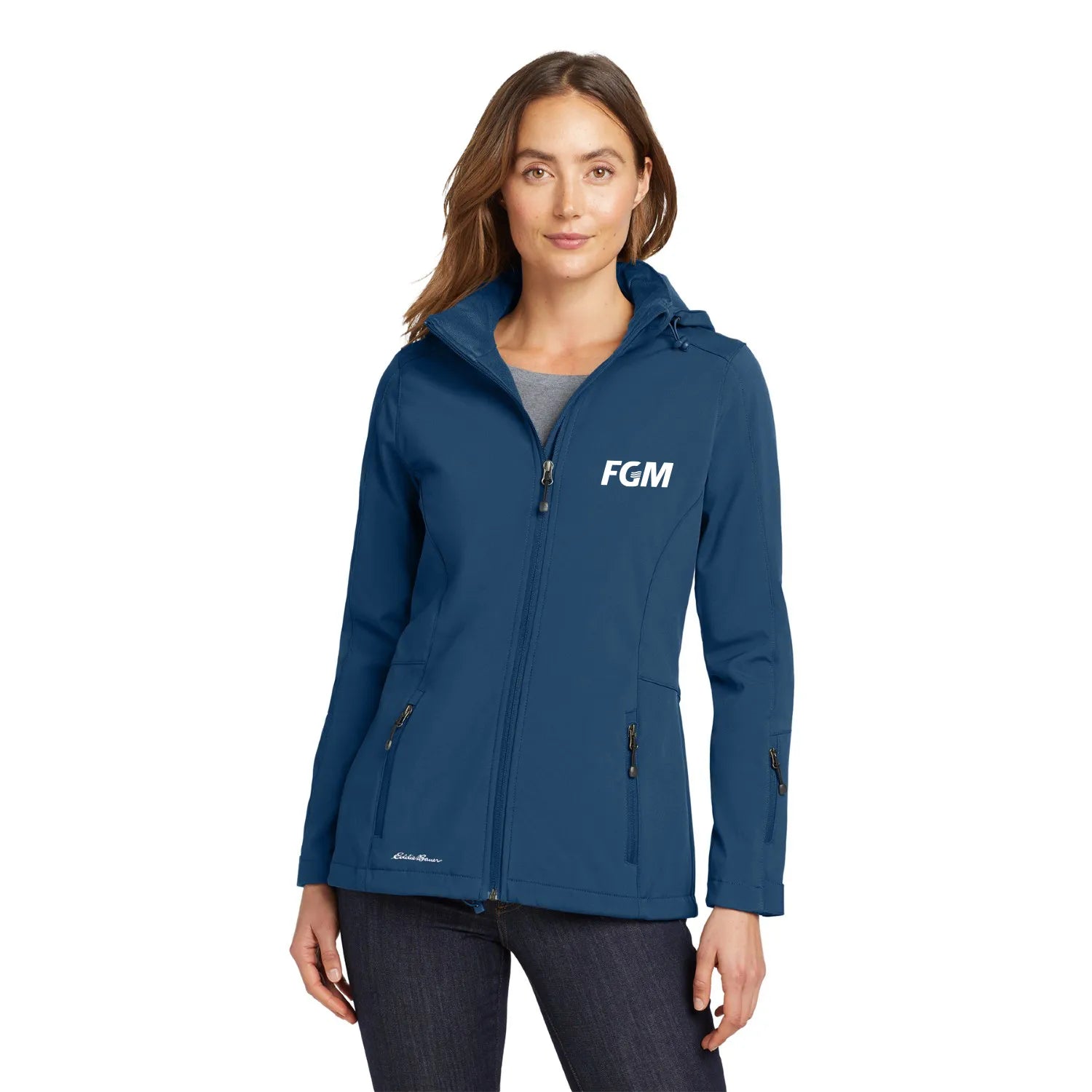 Eddie Bauer Women's Hooded Embroidered Soft Shell Parka - Admiral Blue