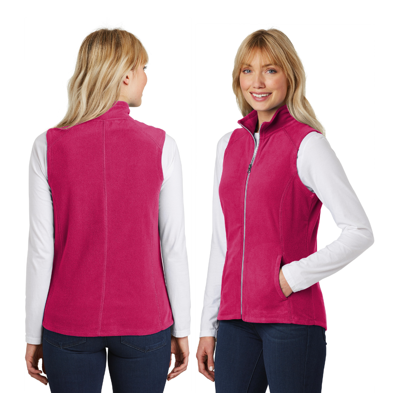 Port Authority Women's Microfleece Embroidered Vest - Pearl Grey