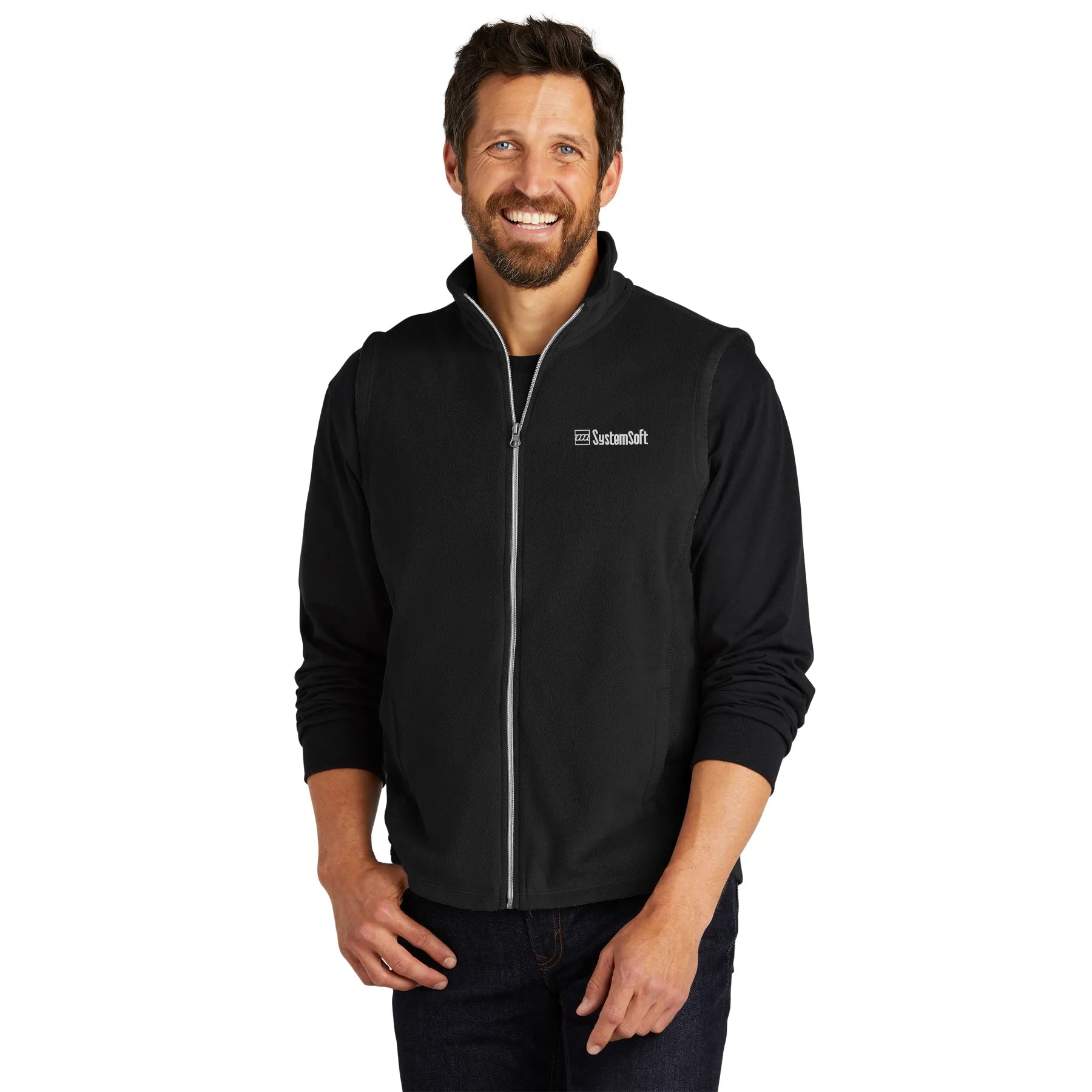 Port Authority Microfleece Embroidered Vest - Black (PMS BLACK C)