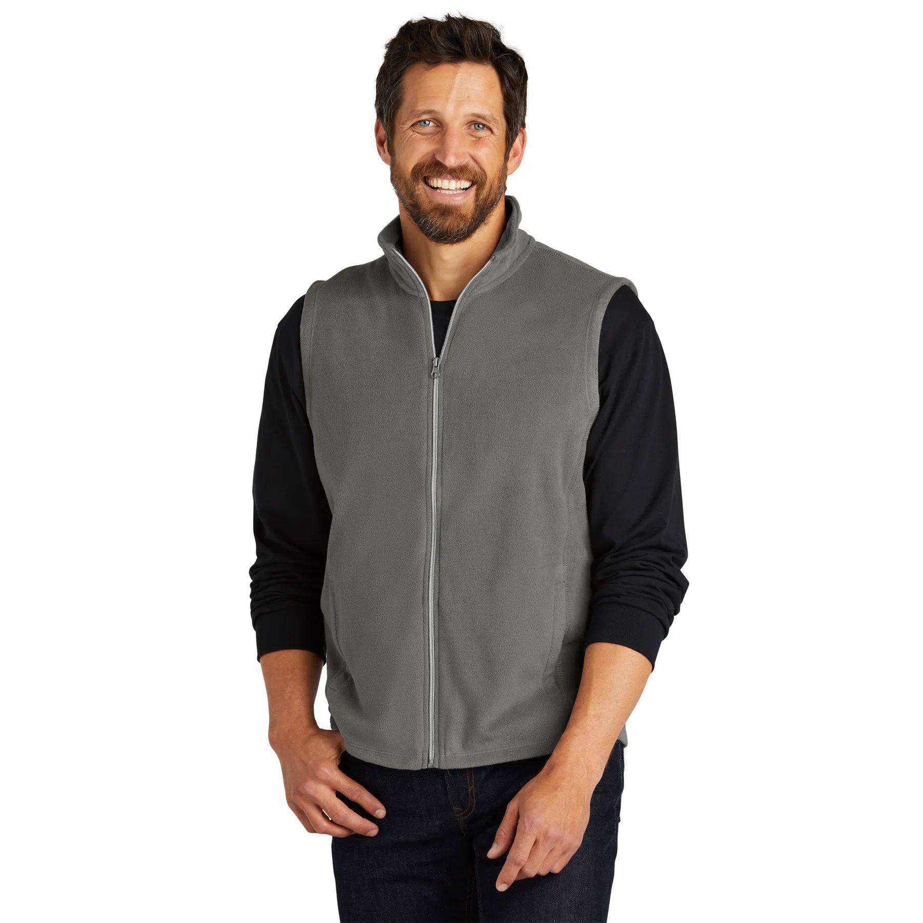 Port Authority Microfleece Embroidered Vest - Pearl Grey