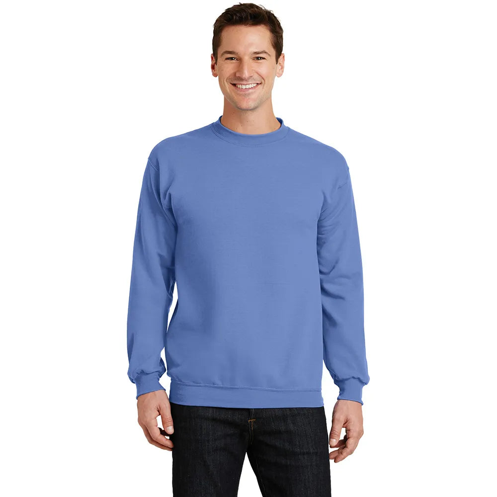 Port & Company Core Fleece Crewneck Sweatshirt Decorated - Carolina Blue