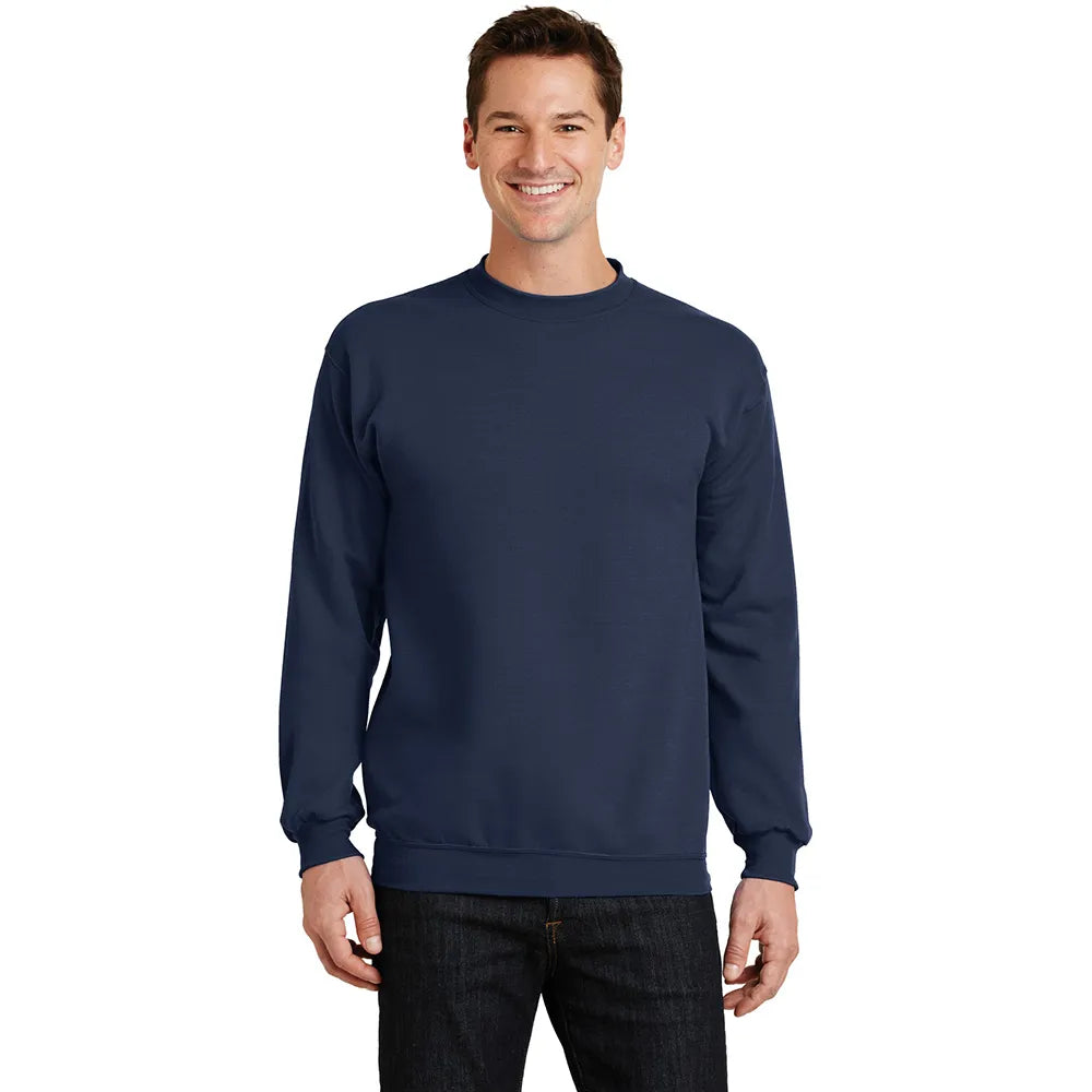 Port & Company Core Fleece Crewneck Sweatshirt Decorated - Navy Blue