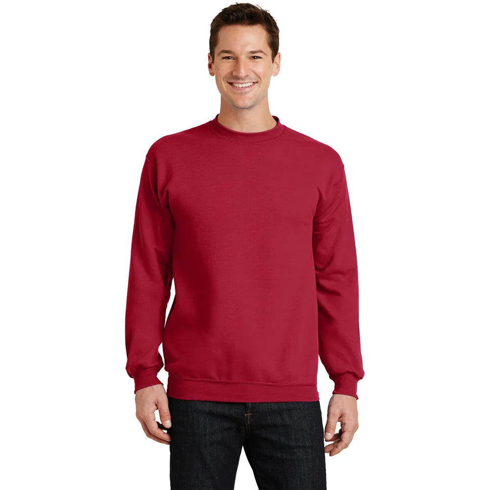 Port & Company Core Fleece Crewneck Sweatshirt Decorated - Red