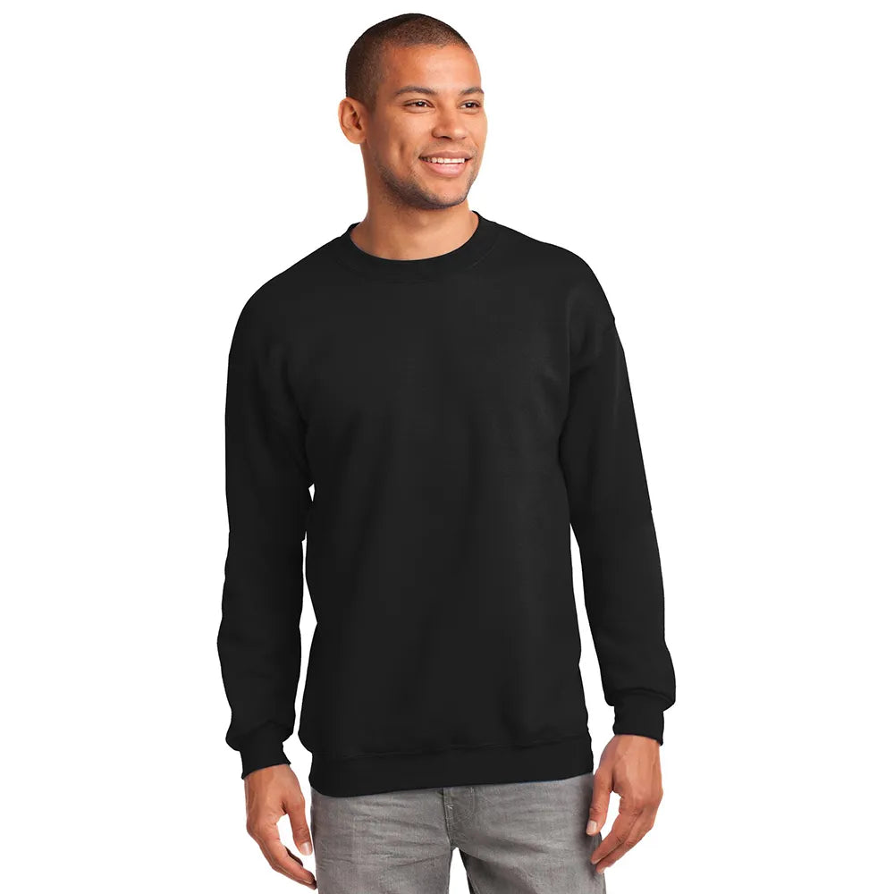 Port & Company Essential Fleece Crewneck Sweatshirt Decorated - Jet Black
