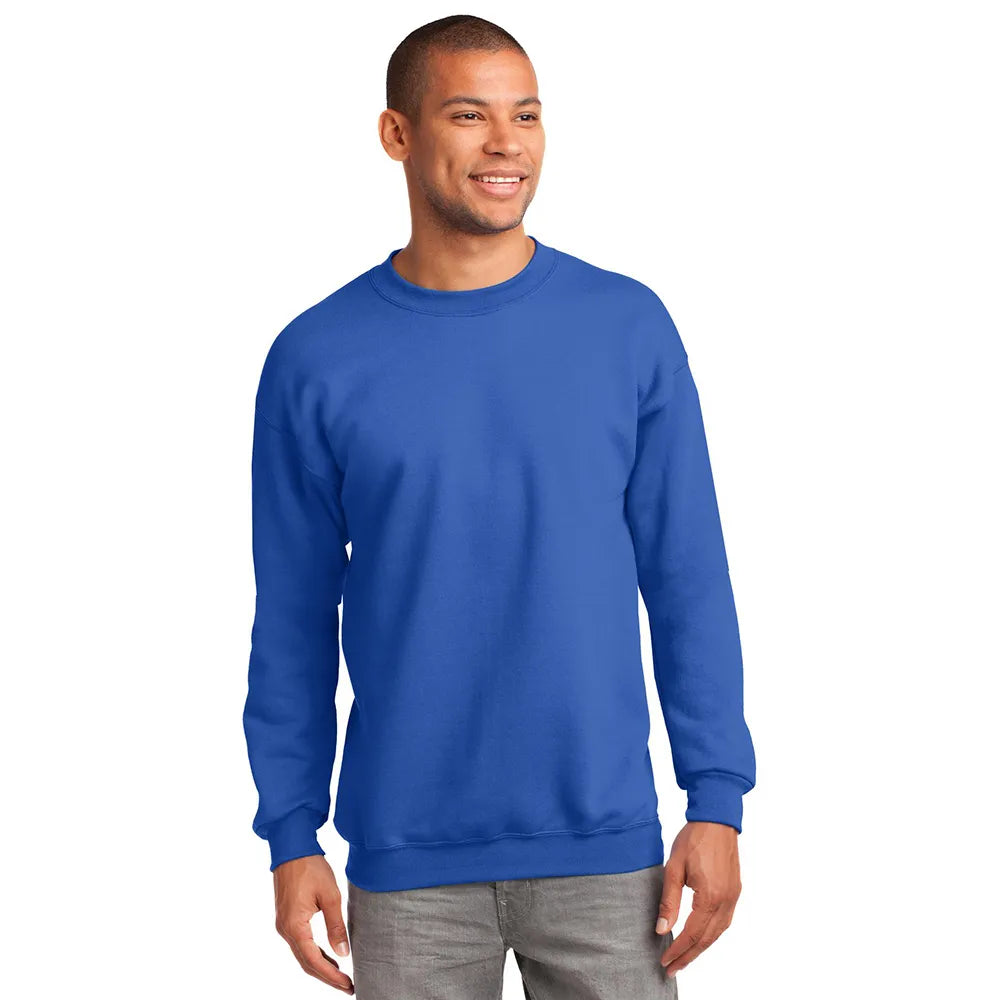 Port & Company Essential Fleece Crewneck Sweatshirt Decorated - Royal Blue