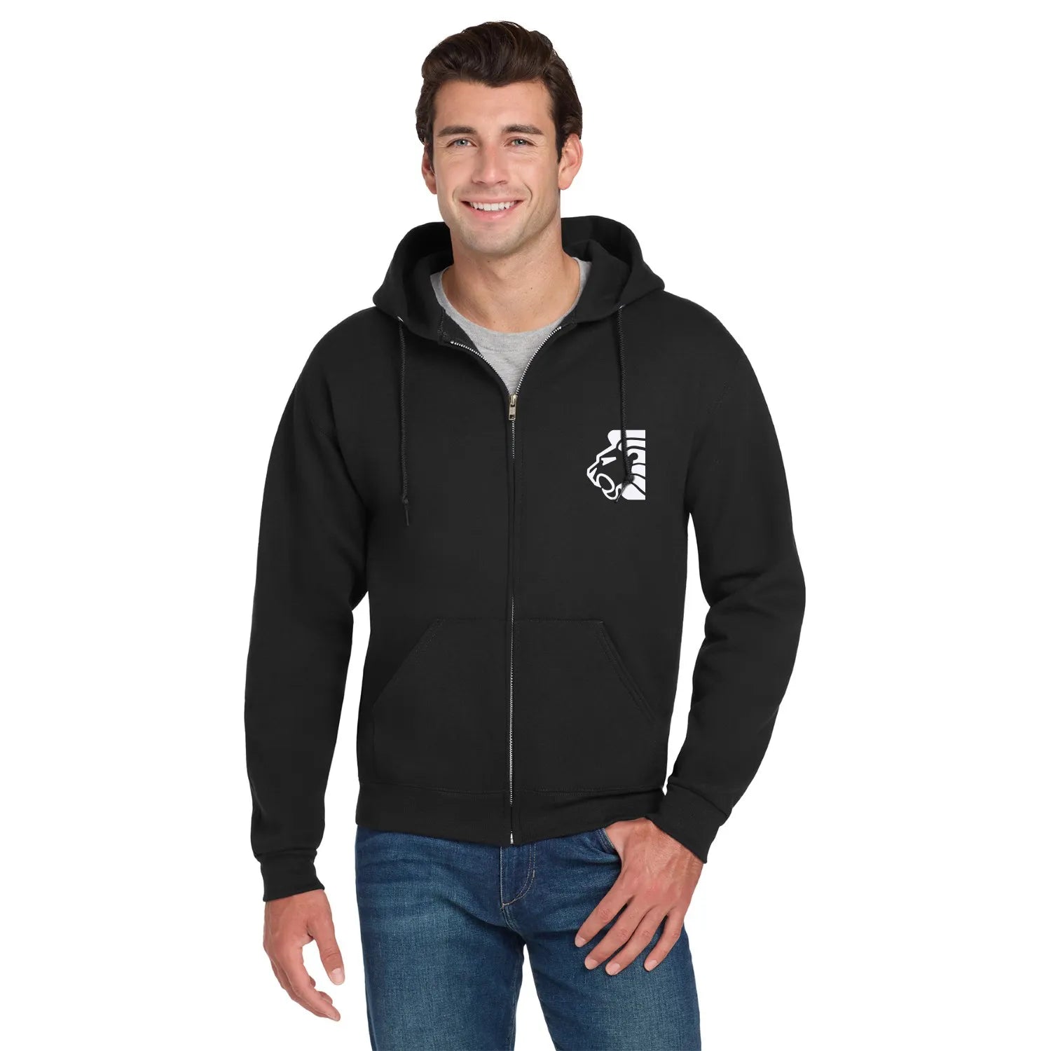 Jerzees Super Sweats NuBlend - Full-Zip Hooded Sweatshirt Decorated - Black