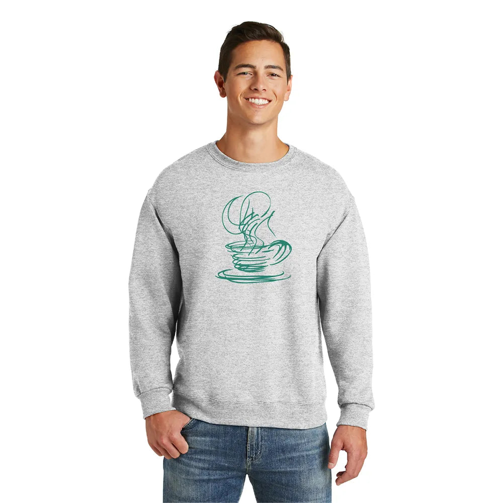 JERZEES SUPER SWEATS NuBlend Crewneck Sweatshirt Decorated - Ash Grey