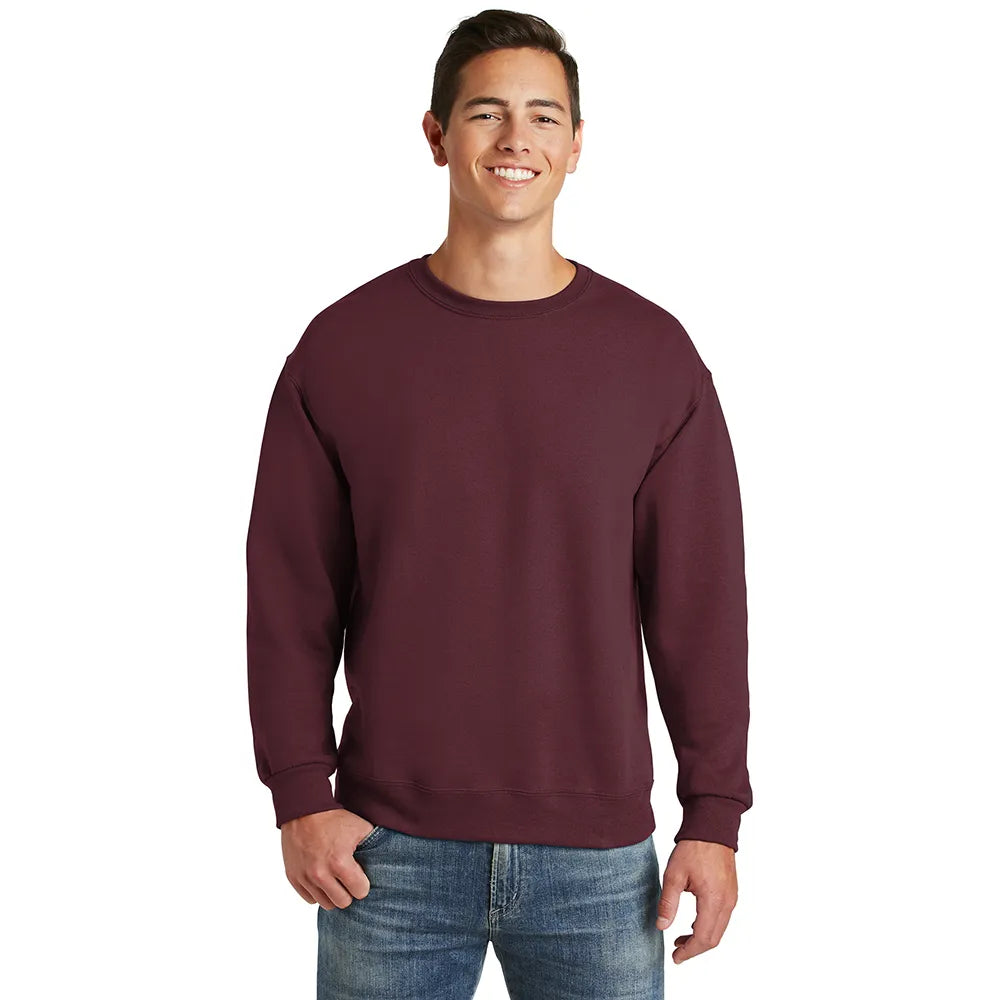 JERZEES SUPER SWEATS NuBlend Crewneck Sweatshirt Decorated - Maroon Red