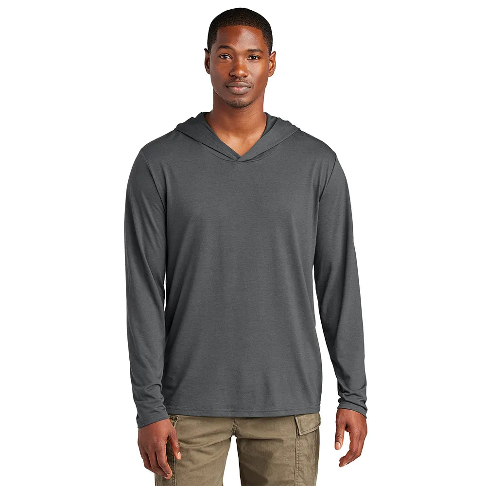 District Perfect Tri Long Sleeve Hoodie Decorated - Charcoal Grey