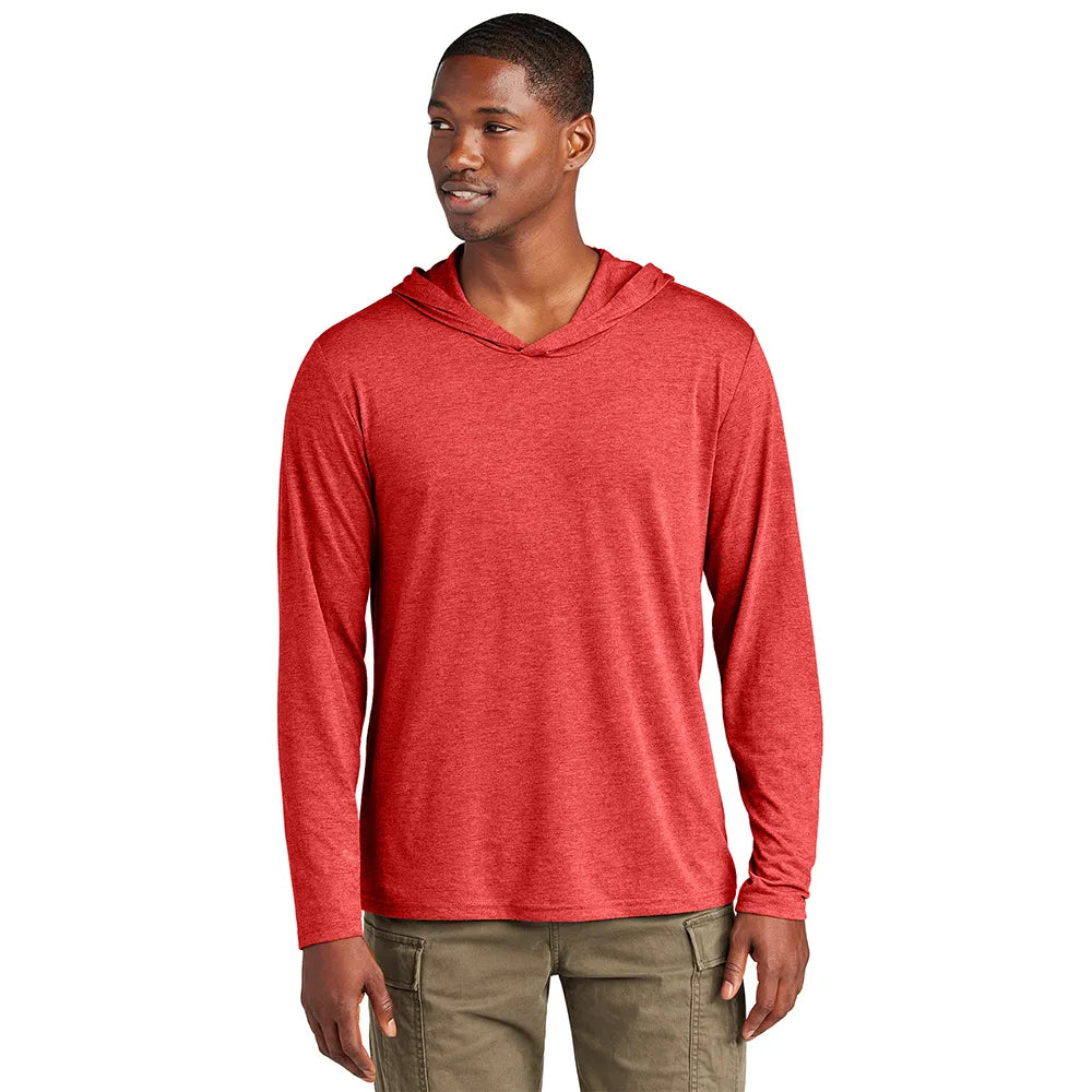 District Perfect Tri Long Sleeve Hoodie Decorated - Red Frost