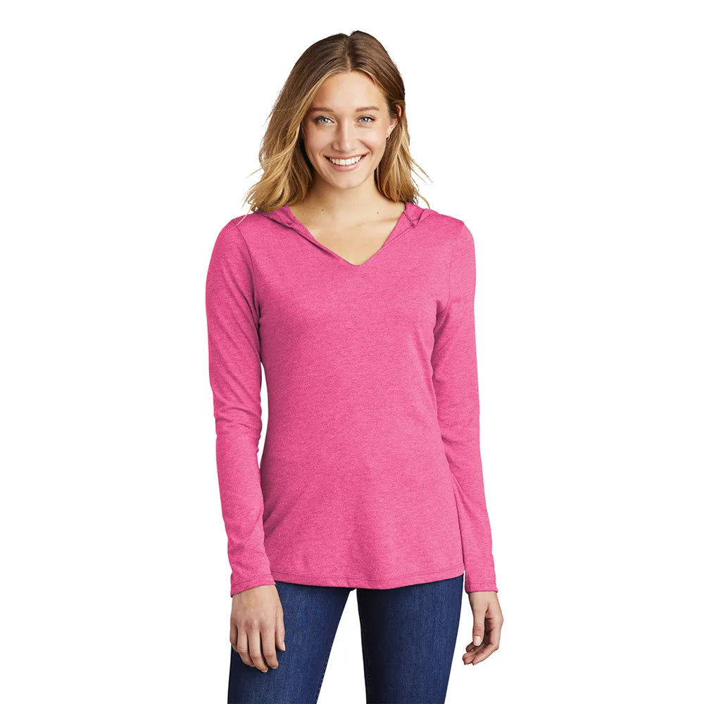 District District Women’s Perfect Tri Long Sleeve Hoodie - Fuchsia Frost Pink