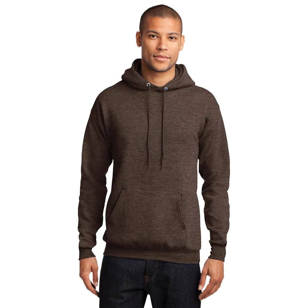 Port & Company Port & Company Core Fleece Pullover Hooded Sweatshirt - Heather Dark Chocolate Brown
