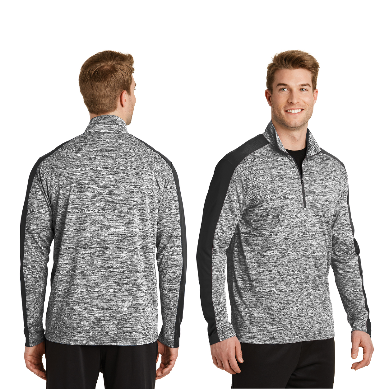 Sport-Tek PosiCharge Electric Heather Colorblock 1/4-Zip Pullover Decorated - Deep Red Electric/Deep Red