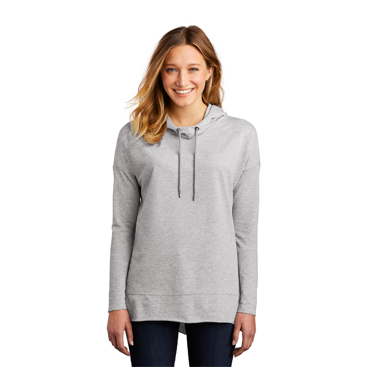 District Women’s Featherweight French Terry Hoodie Decorated - Washed Indigo Blue