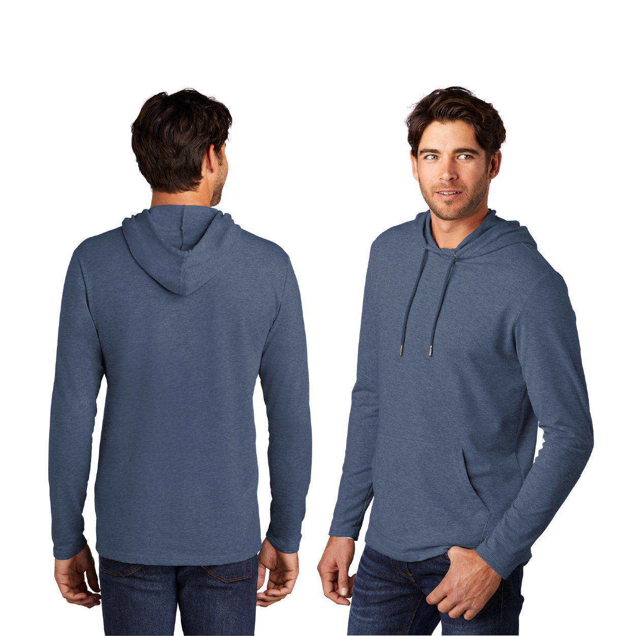District Featherweight French Terry Hoodie Decorated - Flint Blue Heather