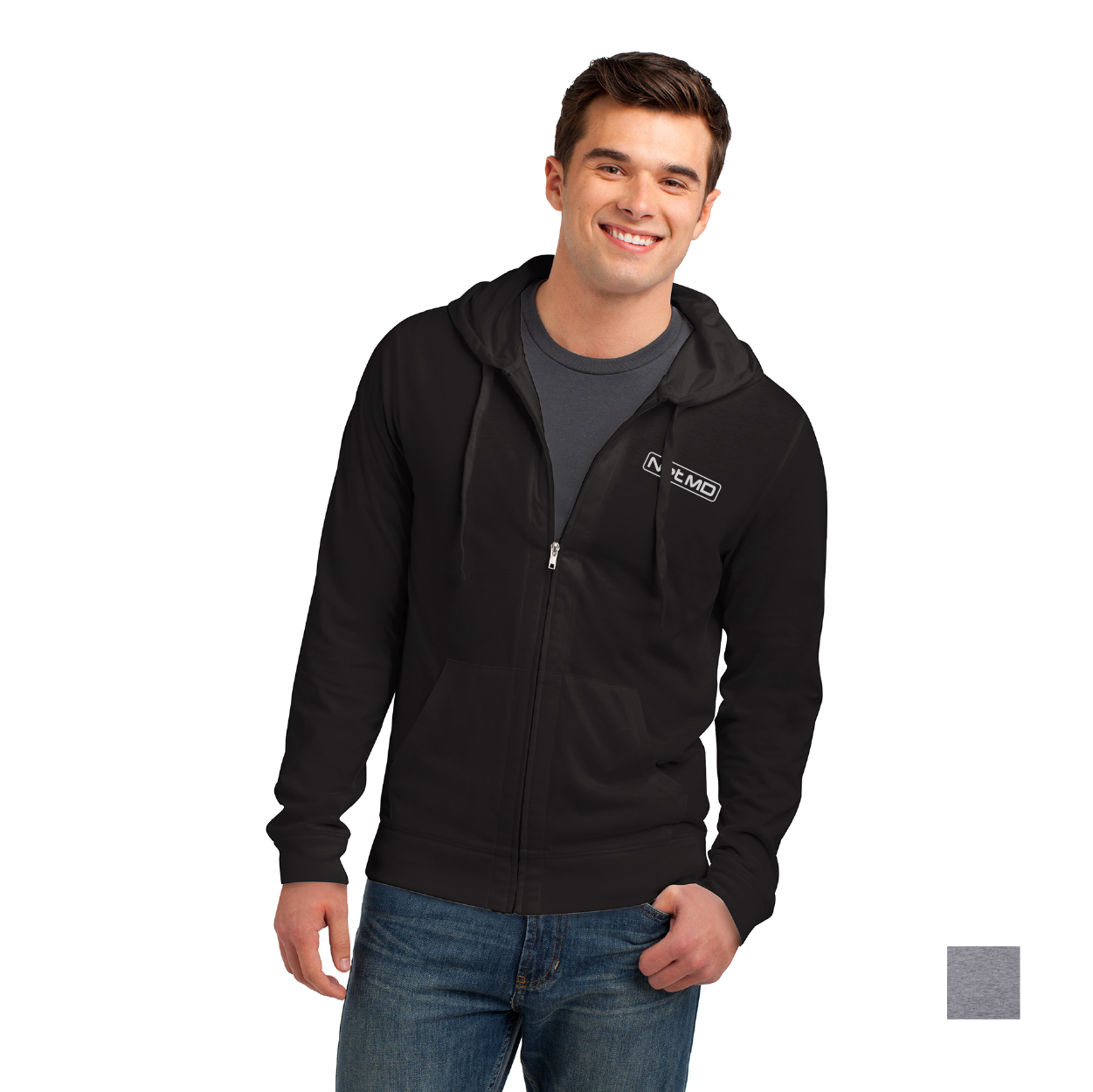 District Jersey Full-Zip Embroidered Hoodie