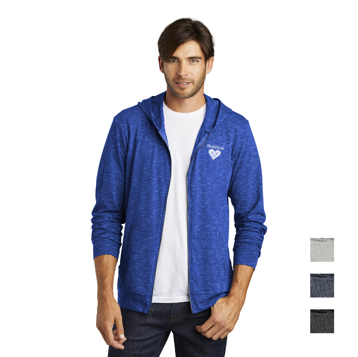 District Medal Full-Zip Hoodie Decorated - New Navy Blue