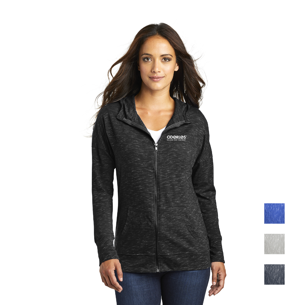 District Women’s Medal Full-Zip Hoodie Decorated - New Navy Blue