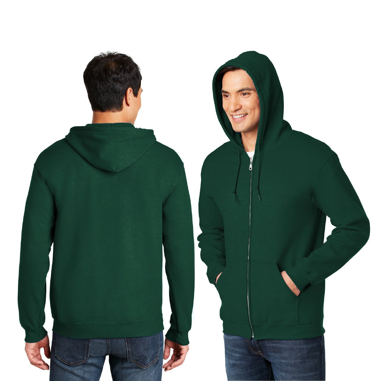 Gildan  Heavy Blend FullZip Hooded Sweatshirt Decorated