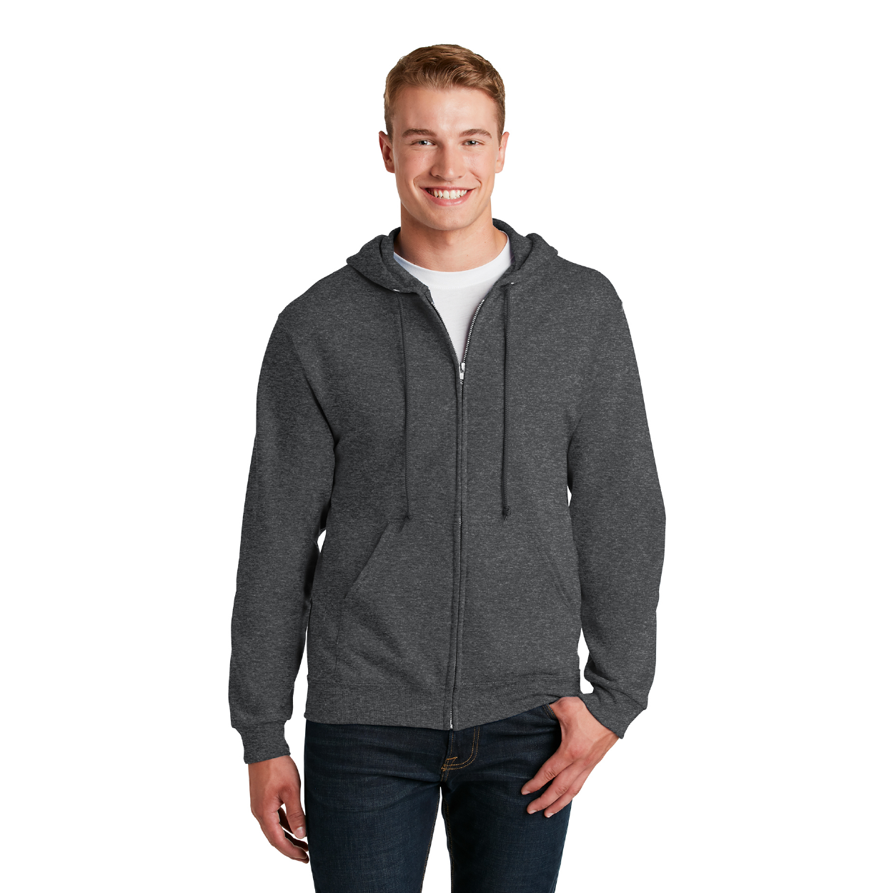 JERZEES NuBlend Full-Zip Hooded Sweatshirt Decorated