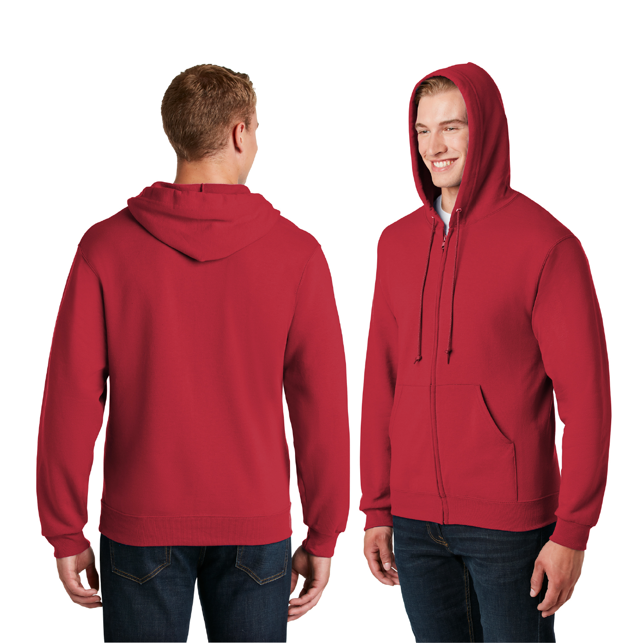 JERZEES NuBlend Full-Zip Hooded Sweatshirt Decorated