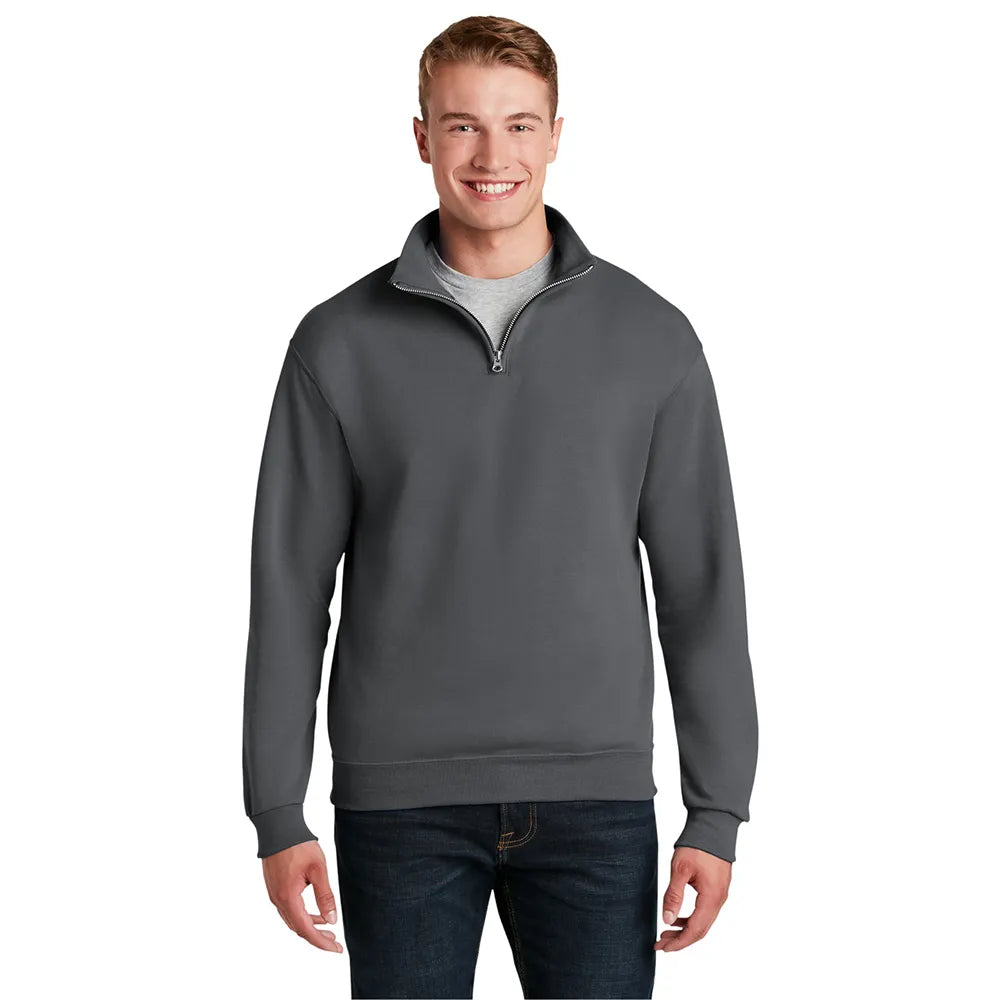 JERZEES NuBlend 1/4-Zip Cadet Collar Sweatshirt Decorated