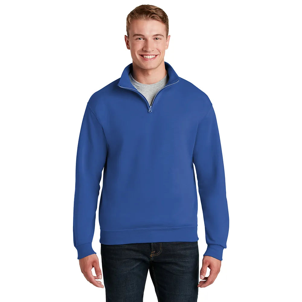 JERZEES NuBlend 1/4-Zip Cadet Collar Sweatshirt Decorated