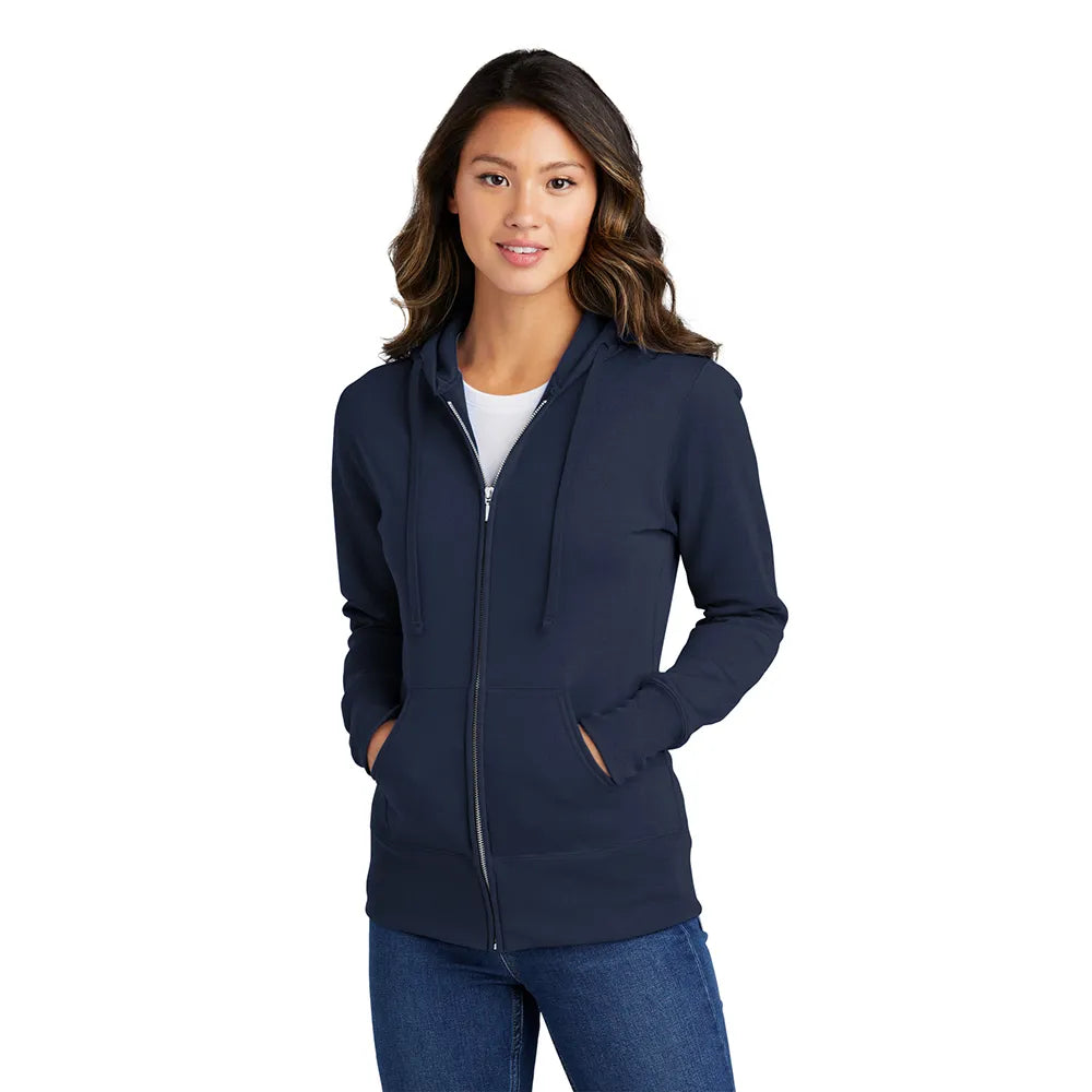Port & Company Women's Core Fleece Full-Zip Hooded Sweatshirt Decorated