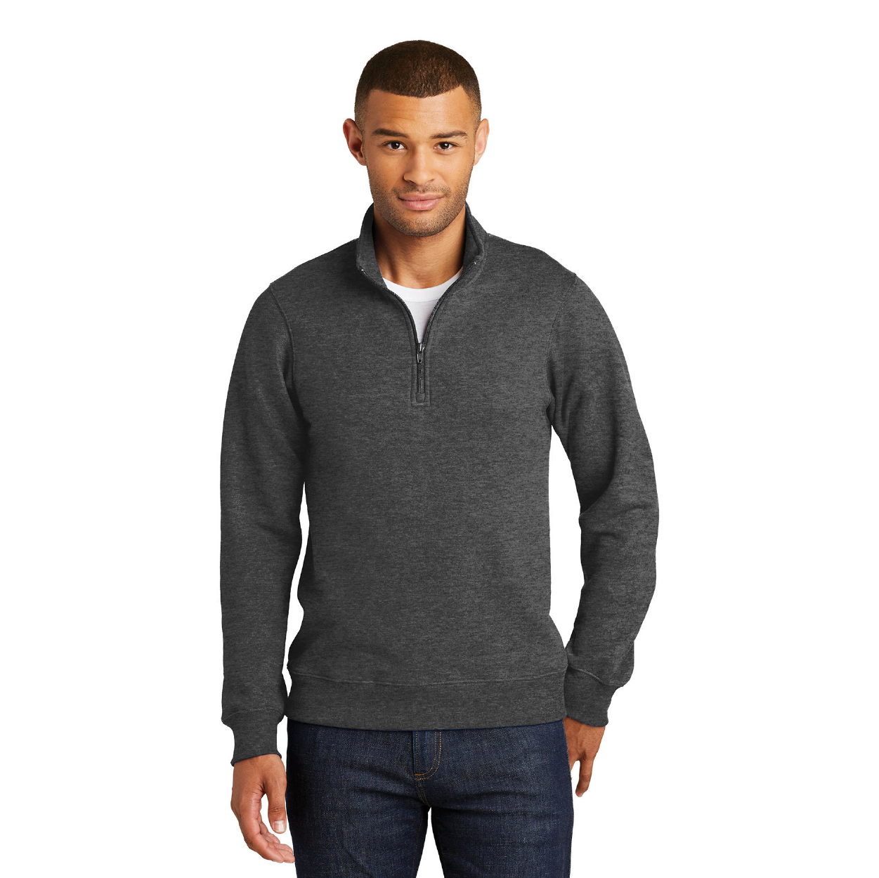 Port & Company Fan Favorite Fleece 1/4-Zip Pullover Sweatshirt Embroidered