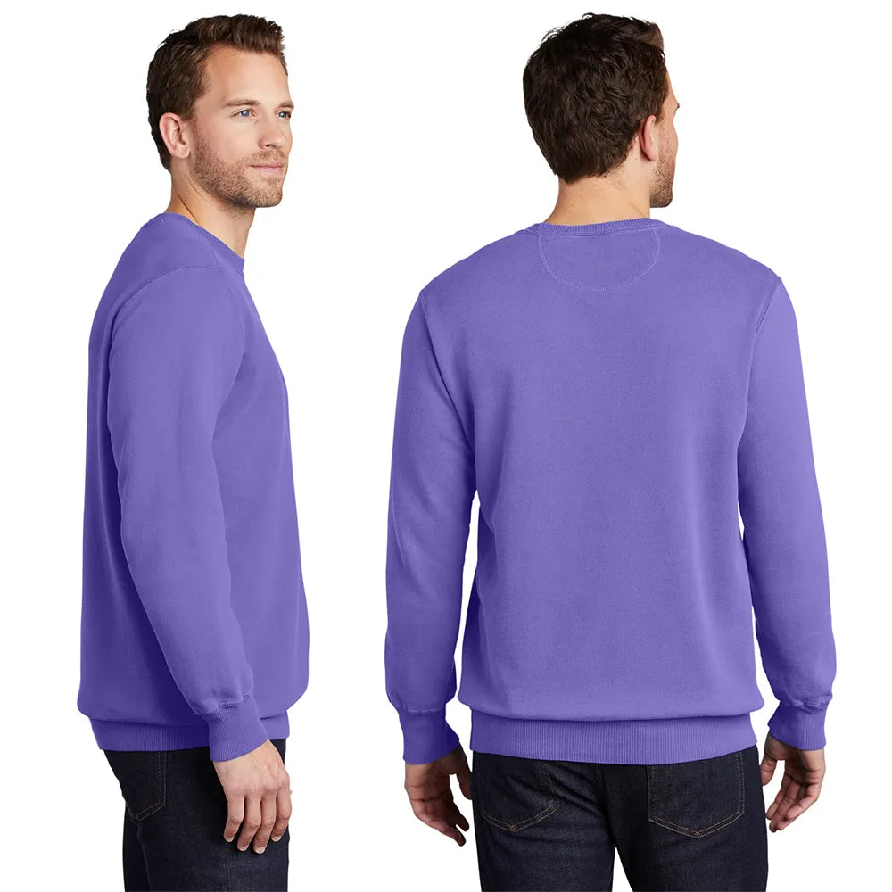 Port & Company Beach Wash Garment-Dyed Crewneck Sweatshirt Decorated