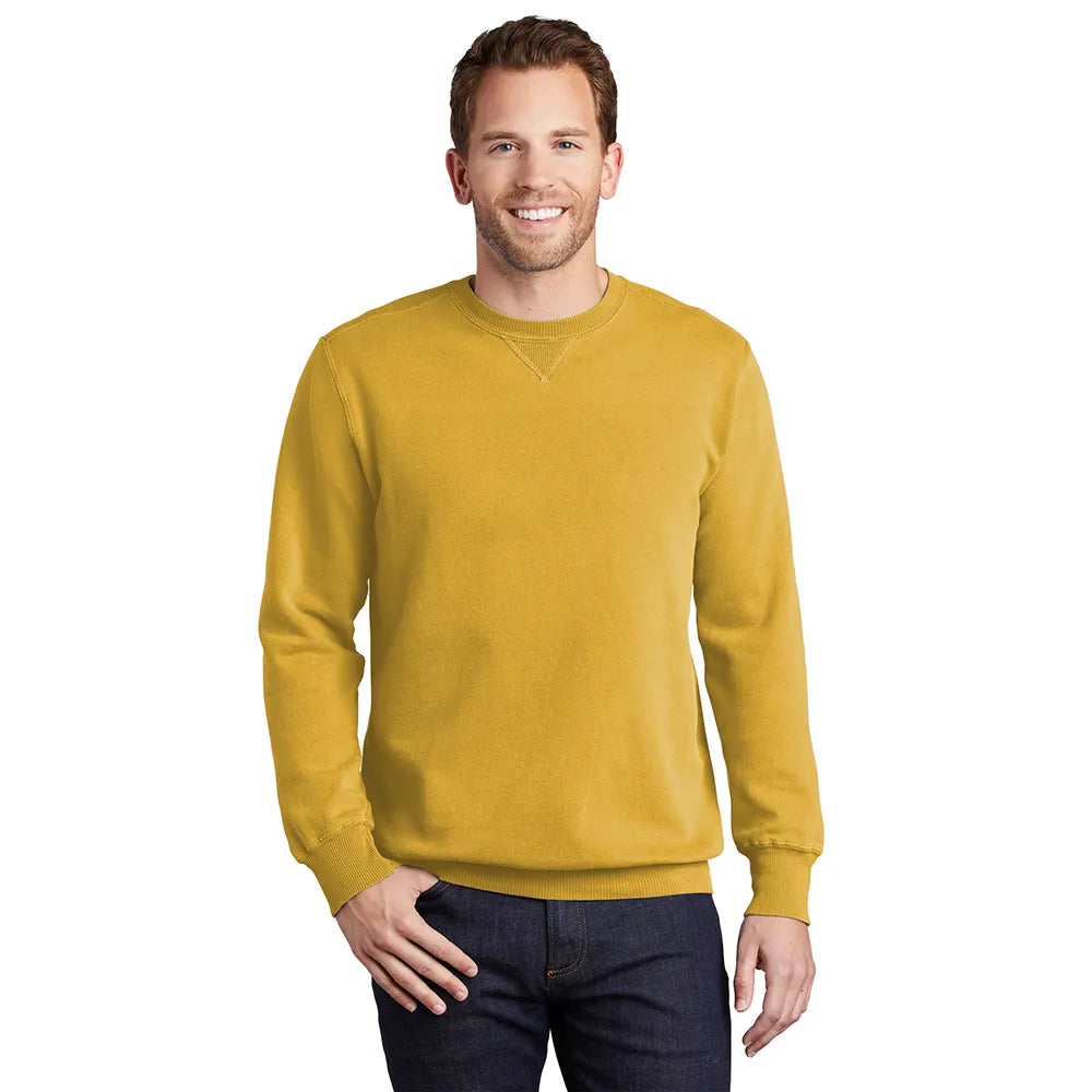 Port & Company Beach Wash Garment-Dyed Crewneck Sweatshirt Decorated