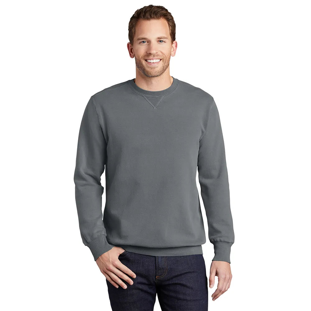Port & Company Beach Wash Garment-Dyed Crewneck Sweatshirt Decorated
