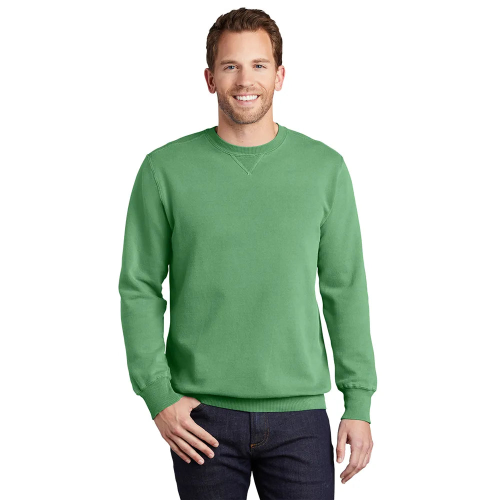 Port & Company Beach Wash Garment-Dyed Crewneck Sweatshirt Decorated