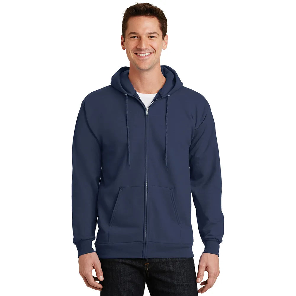 Port & Company Essential Fleece Full-Zip Hooded Sweatshirt Decorated