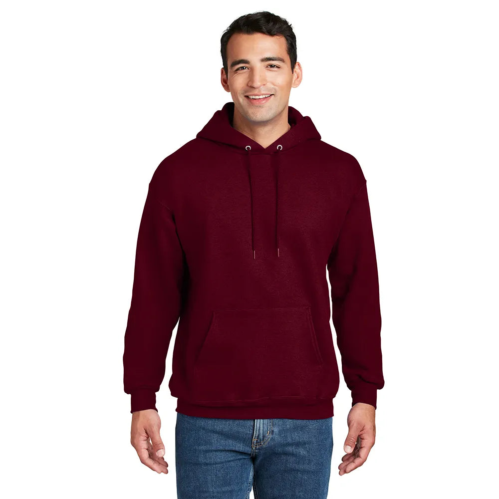 Hanes Ultimate Cotton - Pullover Hooded Sweatshirt Decorated - Maroon Red (PMS 504C)