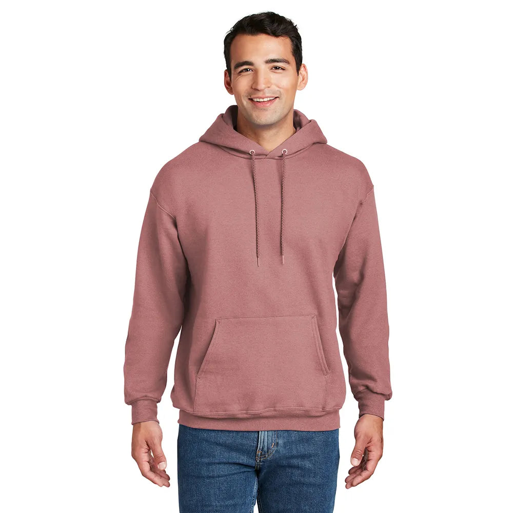 Hanes Ultimate Cotton - Pullover Hooded Sweatshirt Decorated - Mauve Red (PMS 500C)
