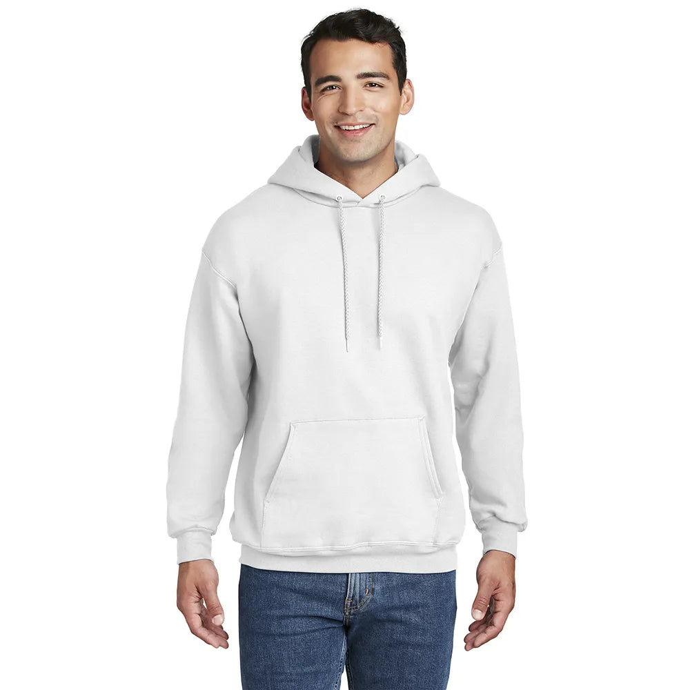 Hanes Ultimate Cotton - Pullover Hooded Sweatshirt Decorated - White