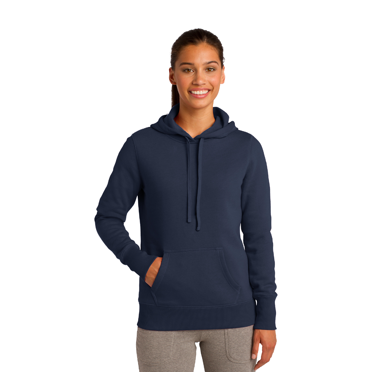 Sport-Tek Women's Pullover Hooded Sweatshirt Decorated - True Navy Blue (PMS 533C)