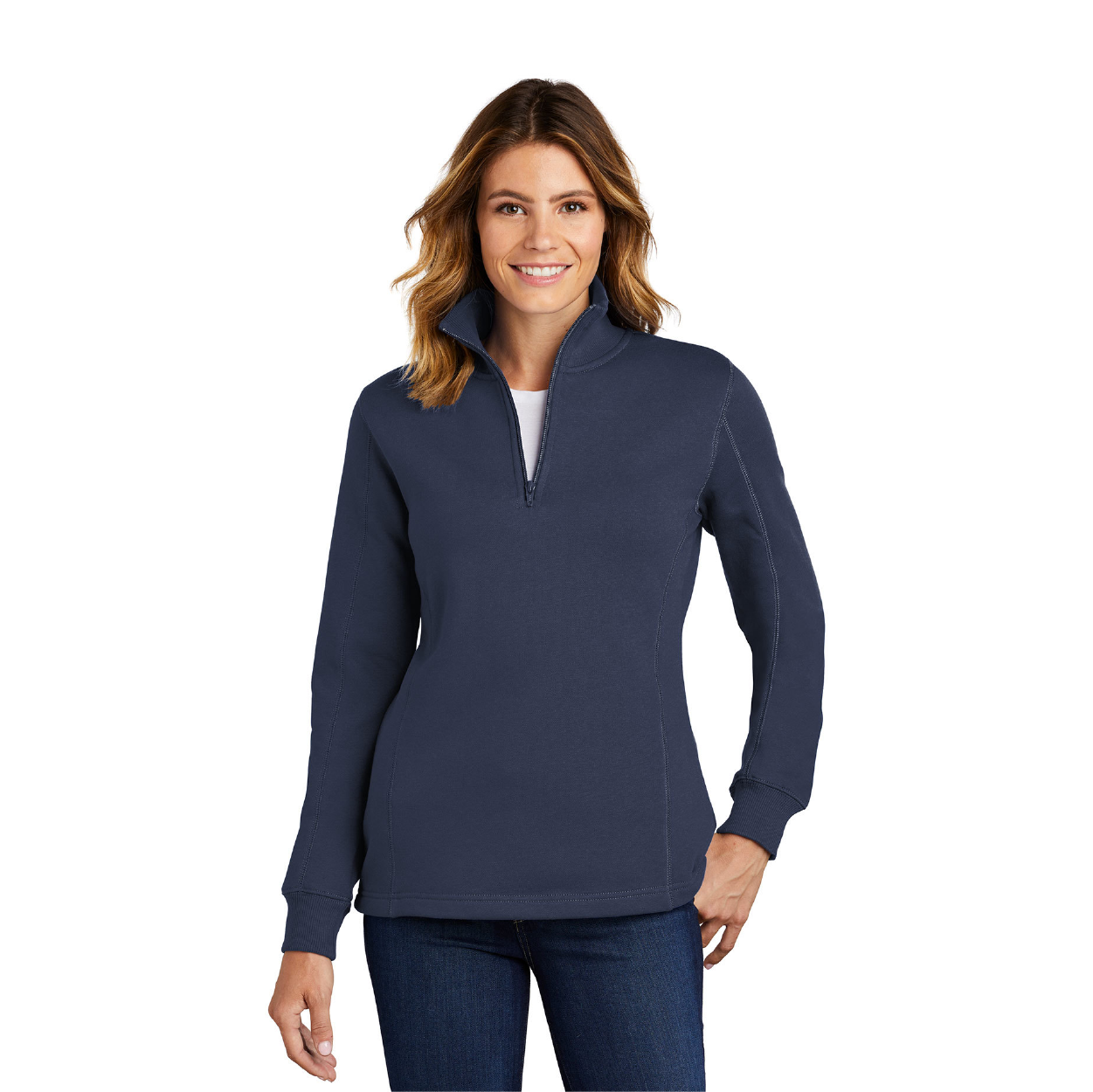Sport-Tek Women's 1/4-Zip Sweatshirt Decorated - True Royal Blue (PMS 7686C)