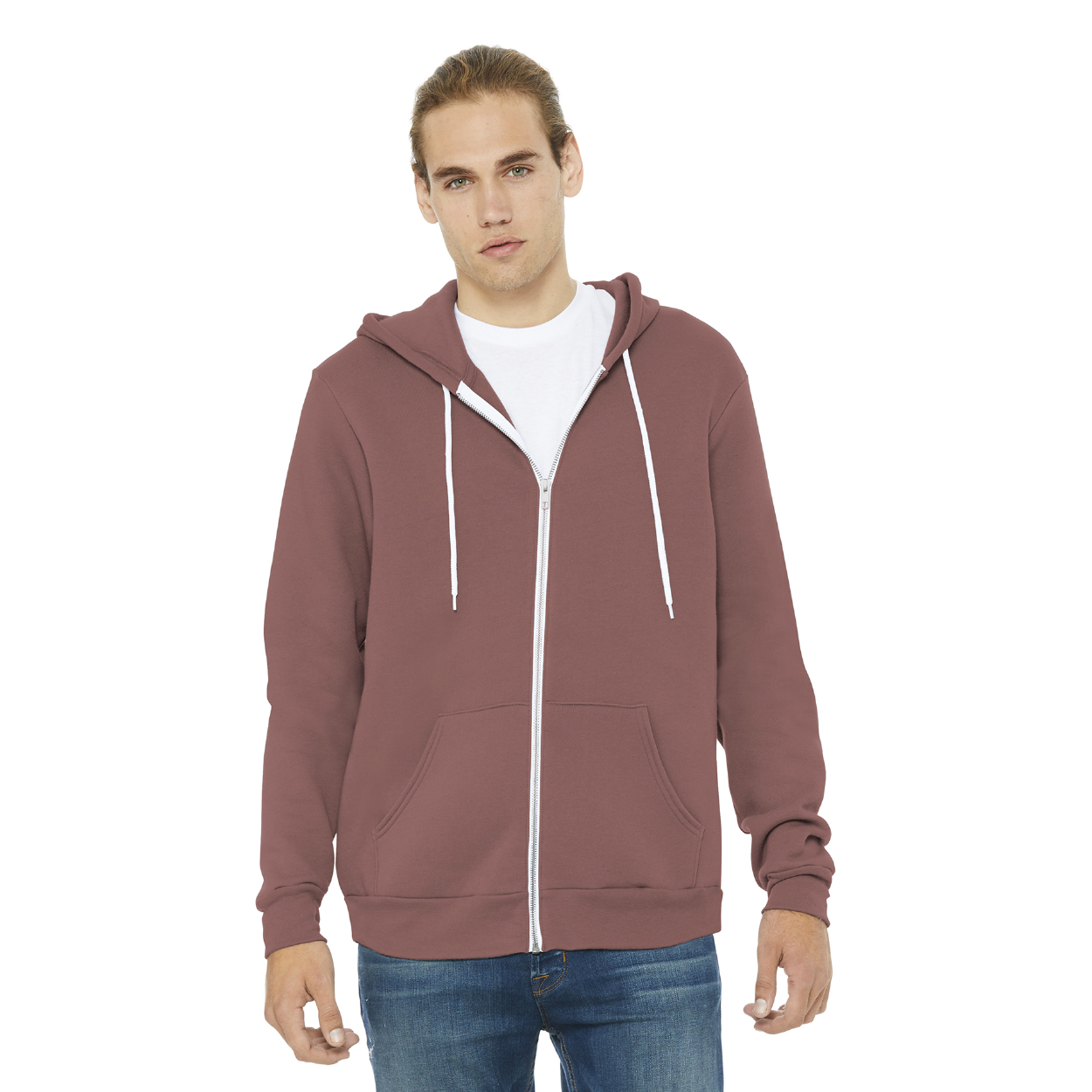 BELLA+CANVAS Unisex Sponge Fleece Full-Zip Hoodie Decorated - True Royal Blue (PMS 7684CP)