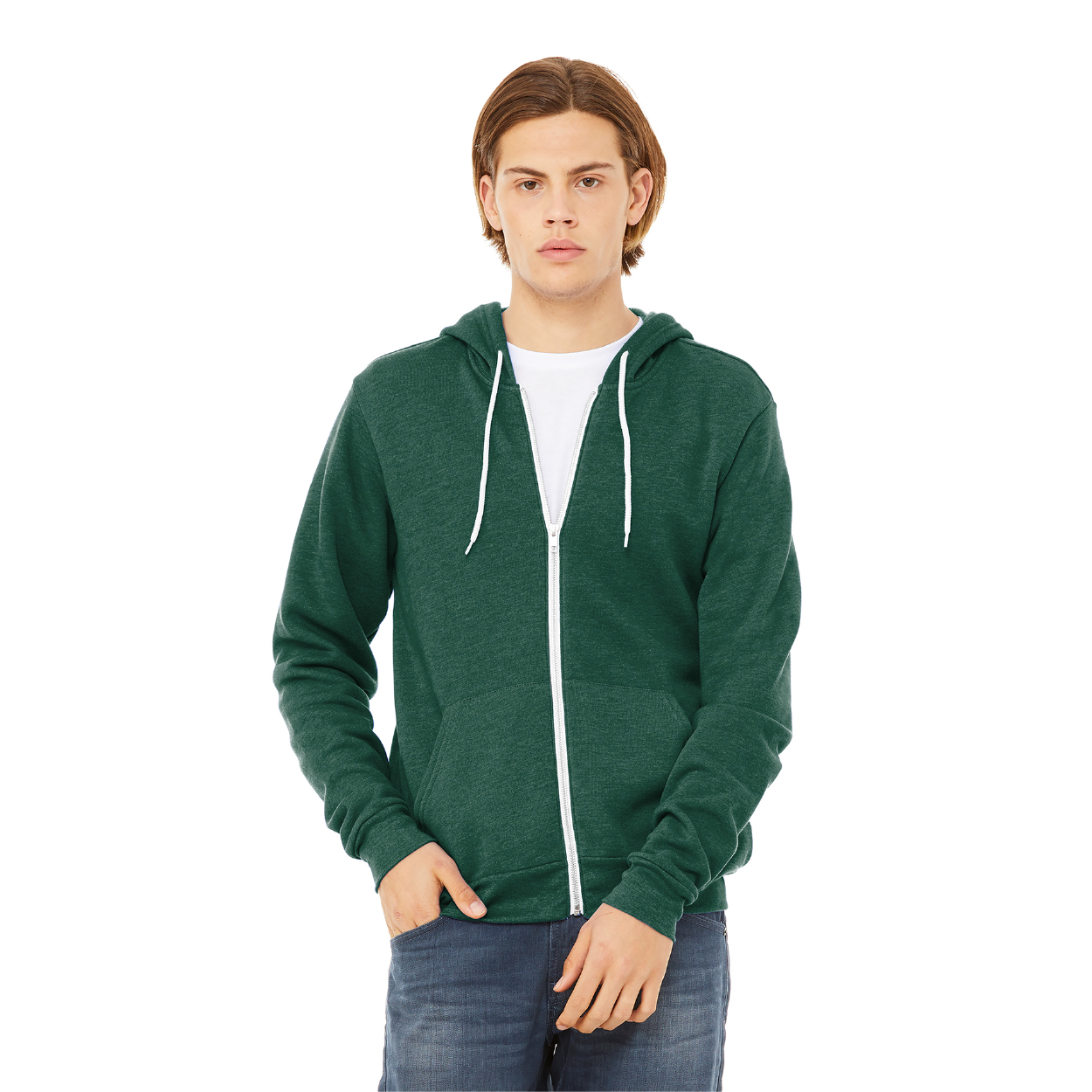 BELLA+CANVAS Unisex Sponge Fleece Full-Zip Hoodie Decorated - Black (PMS Black C )