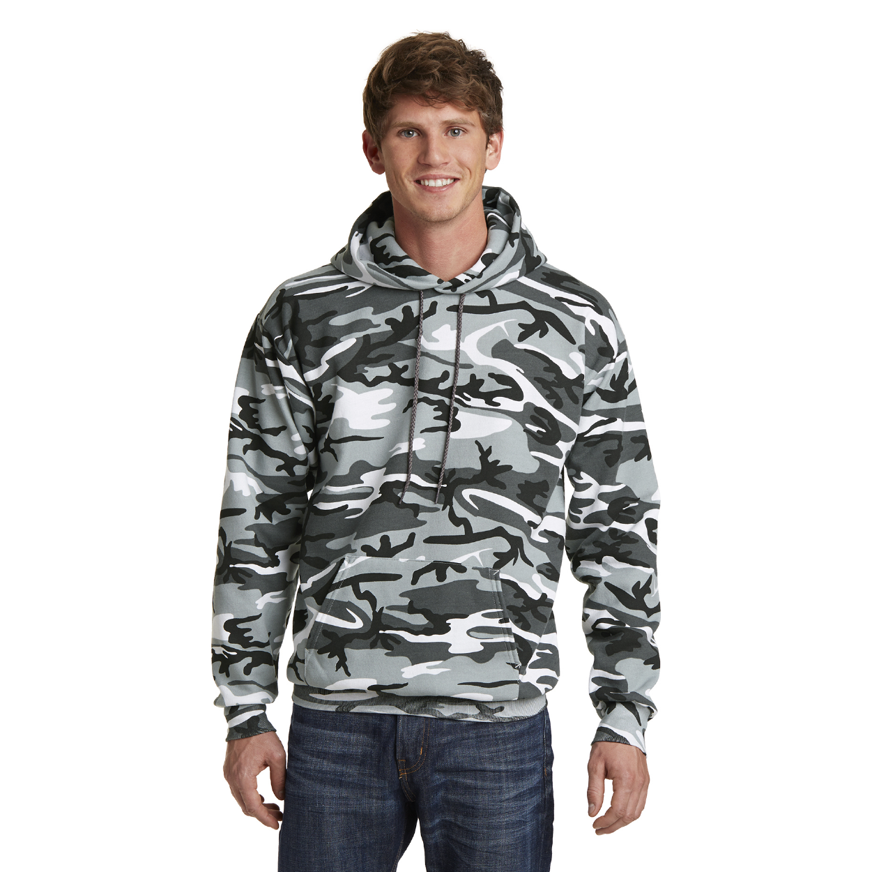 Port & Company Core Fleece Camo Pullover Hooded Sweatshirt Decorated - Pink Camo