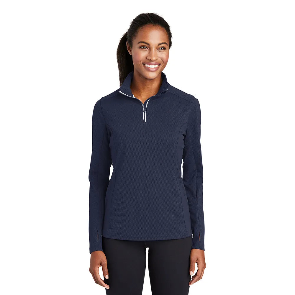 Sport-Tek Women's Sport-Wick Textured 1/4-Zip Pullover Decorated - True Royal Blue