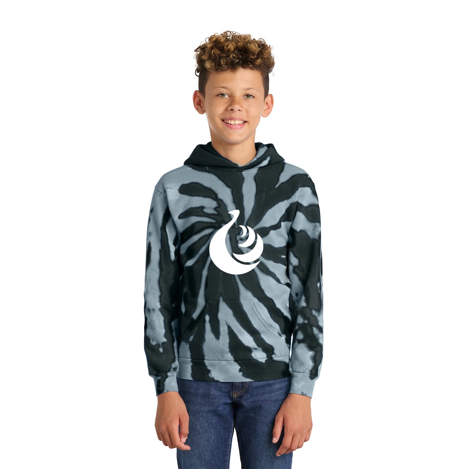 Port & Co Decorated Youth TieDye Pullover Hooded Sweatshirt