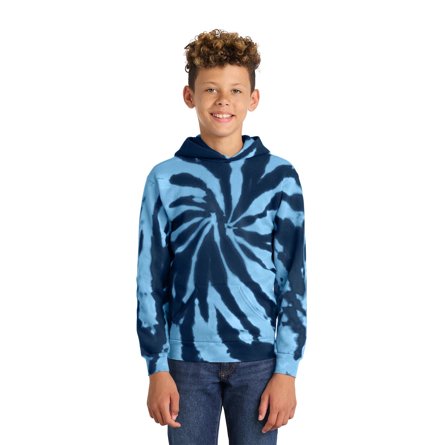 Port & Co Decorated Youth TieDye Pullover Hooded Sweatshirt