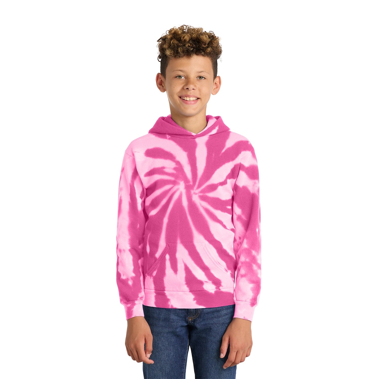 Port & Co Decorated Youth TieDye Pullover Hooded Sweatshirt