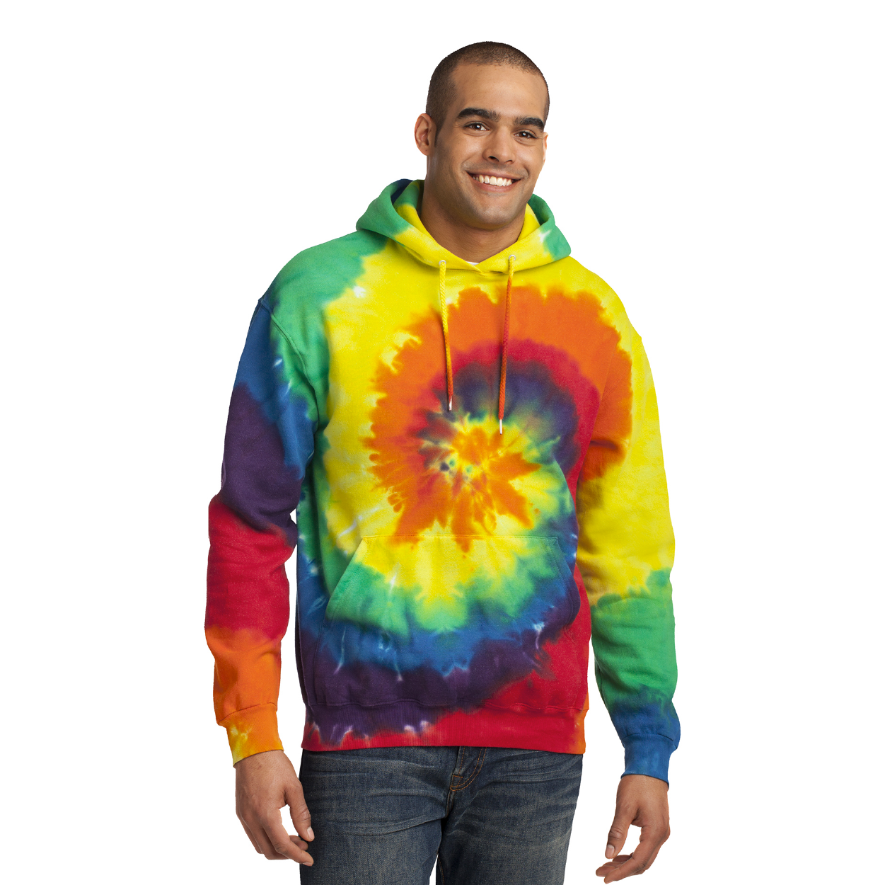 Port & Company Tie-Dye Pullover Hooded Sweatshirt Decorated