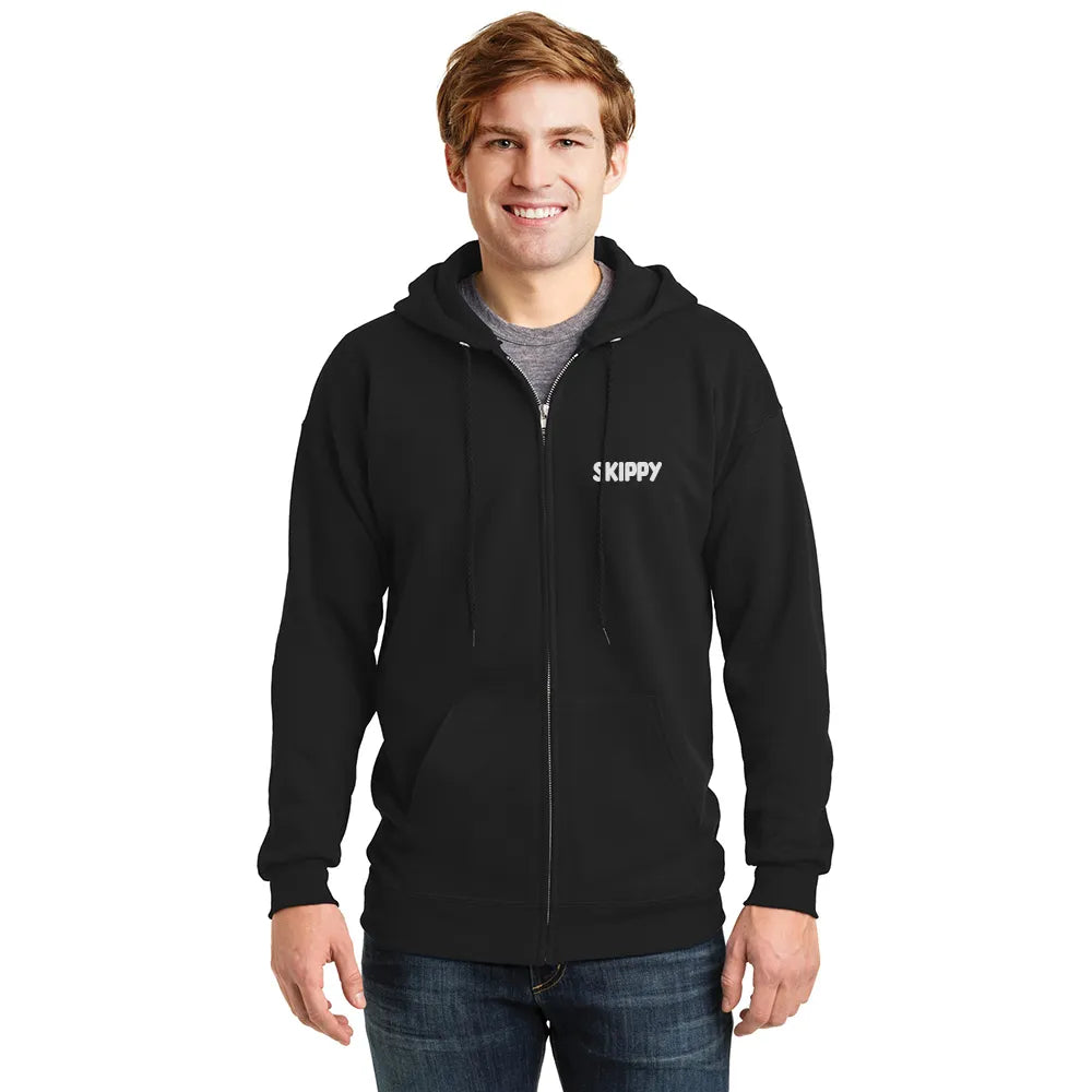 Hanes Ultimate Cotton - Full-Zip Hooded Sweatshirt Decorated - Black (PMS BLACK 6C)
