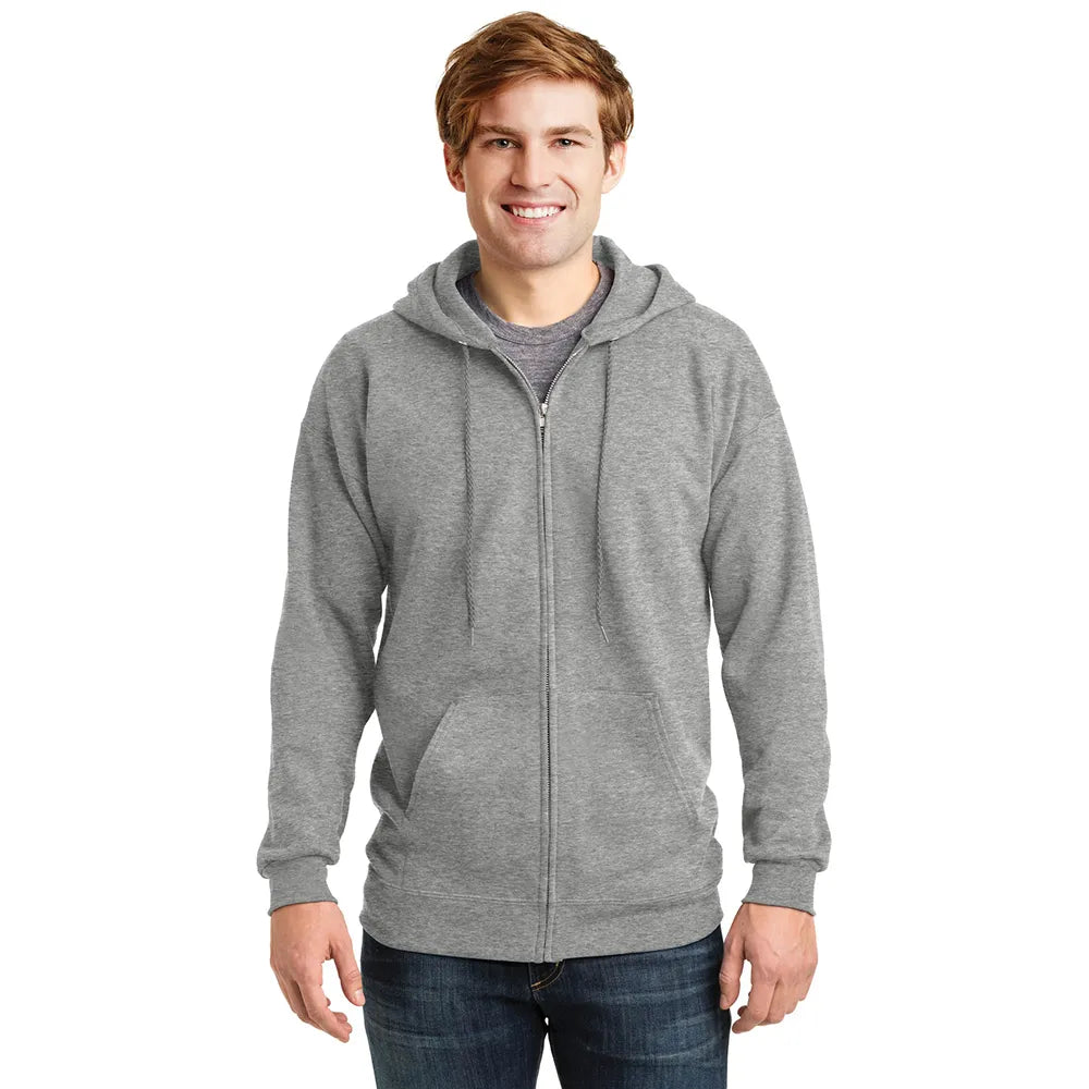Hanes Ultimate Cotton - Full-Zip Hooded Sweatshirt Decorated - Light Steel Grey (PMS 656C)