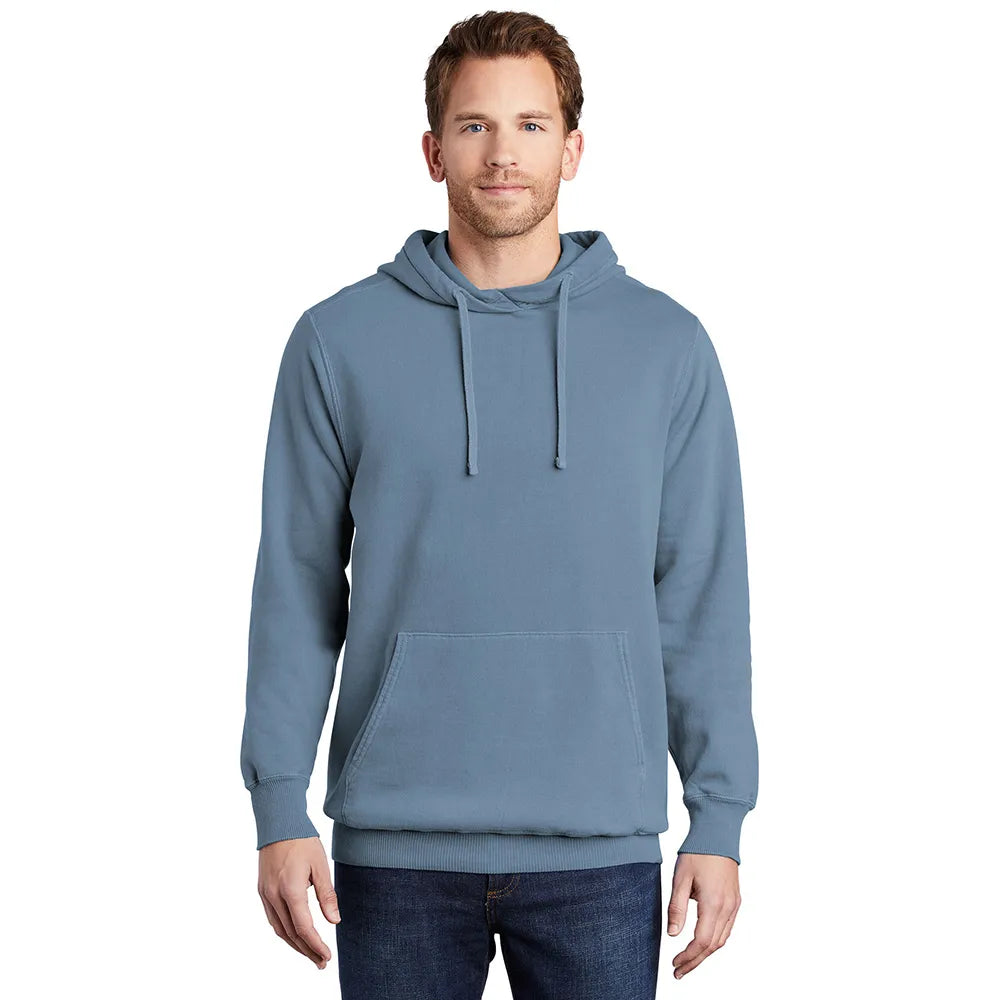 Port & Company Beach Wash Garment-Dyed Pullover Hooded Sweatshirt Decorated
